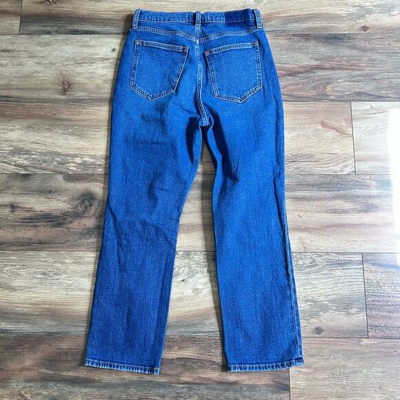 Abercrombie & Fitch Ankle Straight Ultra High Rise Curve Love Distressed 27 4 S - Picture 3 of 10